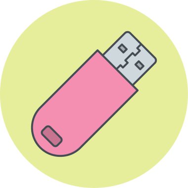 USB flash disk simgesi. vektör illüstrasyonu