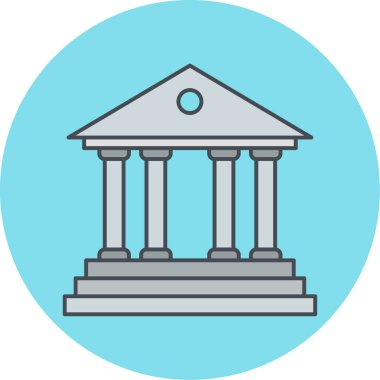 Banka binası simgesi, vektör illüstrasyonu