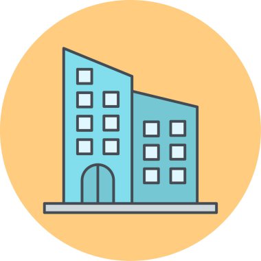 Bina. Web simgesi basit illüstrasyon