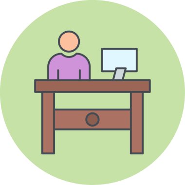 iş ve ofis masa vektör simgesi.