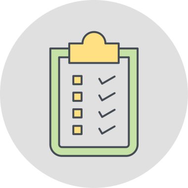 Kontrol listesi simgesi vektör illüstrasyonu