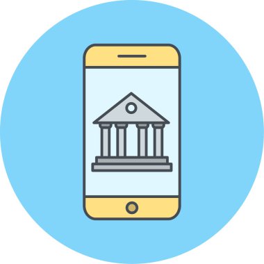 mobil bankacılık simgesi, vektör illüstrasyonu