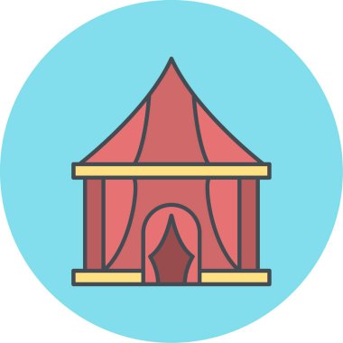 çadır simgesi vektör illüstrasyonu