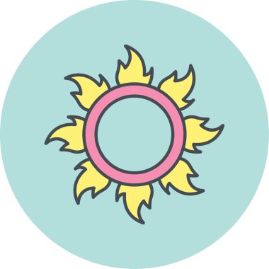 Güneş. Web simgesi basit illüstrasyon