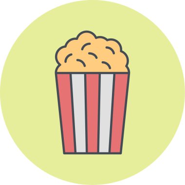 popcorn vektör simgesi modern illüstrasyon