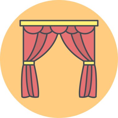 Perdeler. Web simgesi basit illüstrasyon