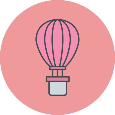 Sıcak hava balonu ikonu. Web tasarımı için uçuş taşıyıcı simgelerinin basit çizimi