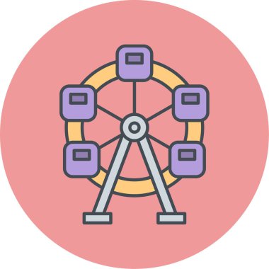 Dönme dolap. Basit resimleme