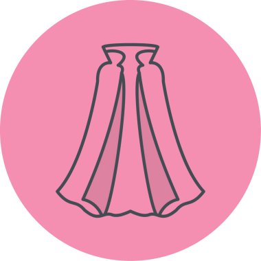 güzel elbise ikonu vektör illüstrasyonu