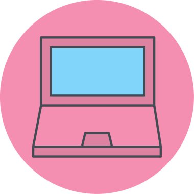 Dizüstü bilgisayar simgesi vektör çizimi