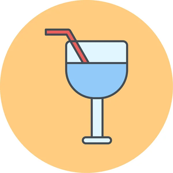 Cocktail Ícone Web Ilustração Simples —  Vetores de Stock