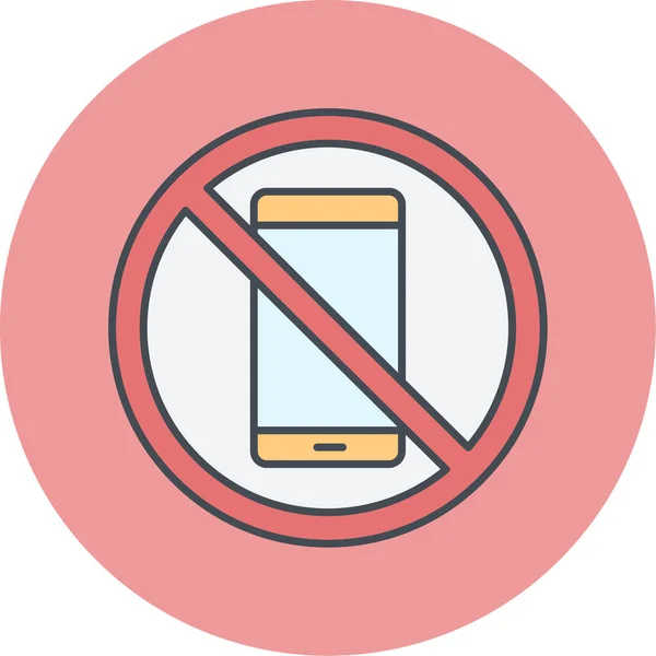 Geen Mobiele Telefoon Teken Web Icoon Eenvoudige Illustratie — Stockvector