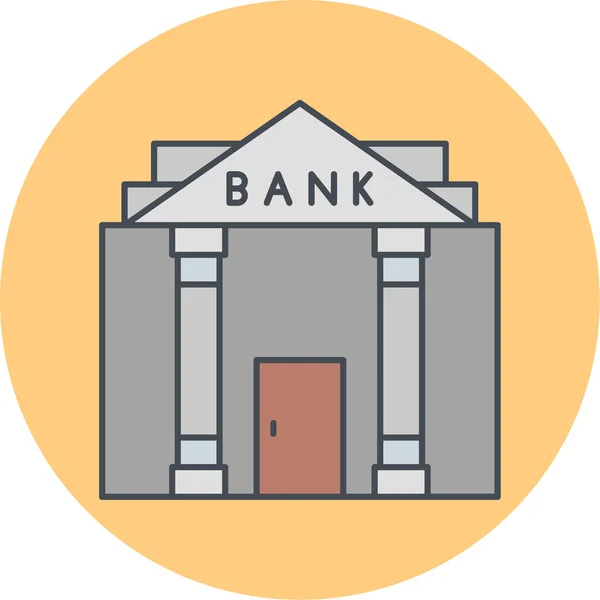 Bankgebouw Icoon Vector Illustratie — Stockvector