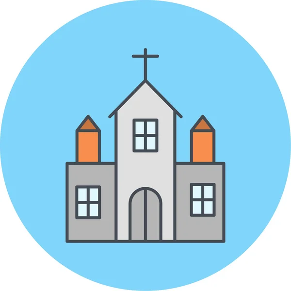 Kirche Ikone Trendigen Stil Isoliert Hintergrund — Stockvektor