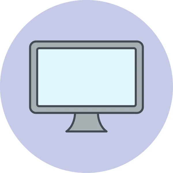 Computer Icona Web Semplice Illustrazione — Vettoriale Stock