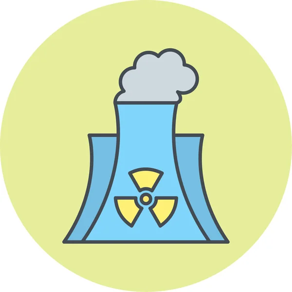 Nuclear Power Vector Line Icon — Vetor de Stock