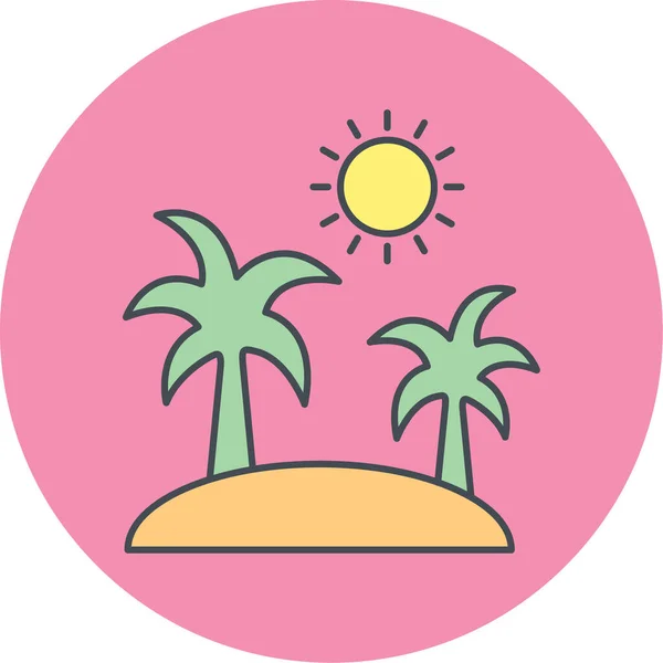 Παραλία Web Εικονίδιο Απλή Απεικόνιση — Διανυσματικό Αρχείο
