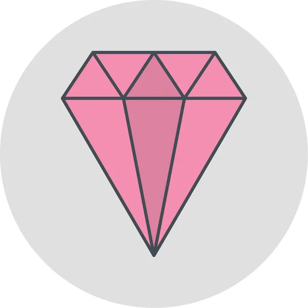 Icono Diamante Vector Ilustración — Vector de stock