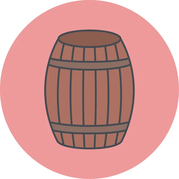 Icono Barril Cerveza Ilustración Vectorial — Vector de stock