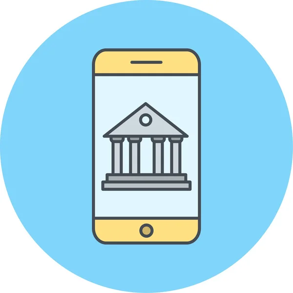 Піктограма Мобільного Банкінгу Векторна Ілюстрація — стоковий вектор