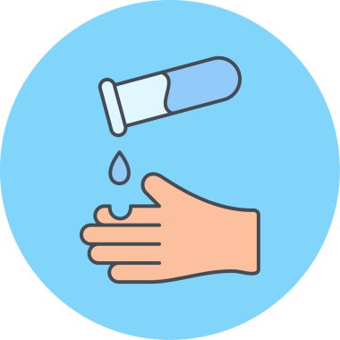 Bir damla simgesini tutan elin vektör illüstrasyonu