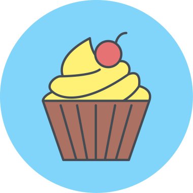 cupcake ikonu vektör illüstrasyonu