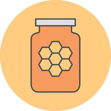 bal kavanozu simgesi, vektör illüstrasyonu