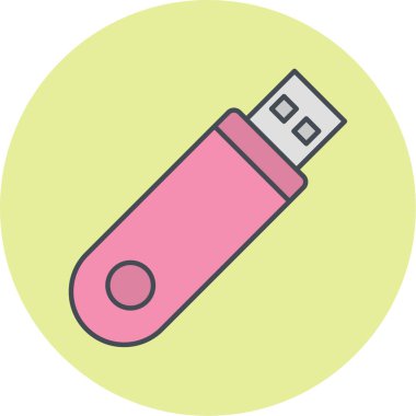USB flash disk simgesi. vektör illüstrasyonu