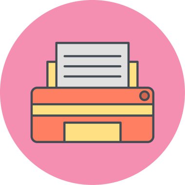 Yazıcı simgesi vektör illüstrasyonu