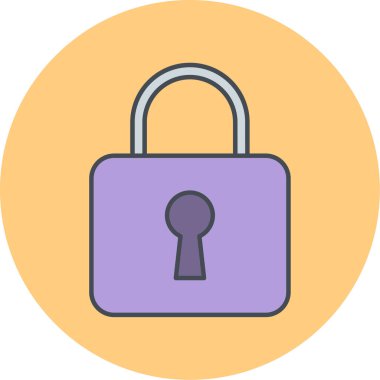 Kilit. Web simgesi basit illüstrasyon