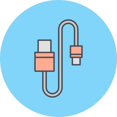 usb kablo simgesi vektör illüstrasyonu
