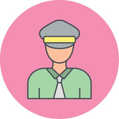 Polis memuru ikon vektör illüstrasyonu