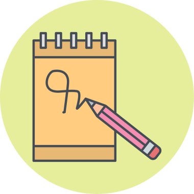 Bir kalem simgesinin vektör illüstrasyonu