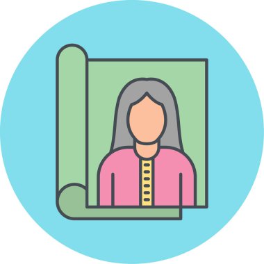 Çemberdeki bir kadının vektör çizimi