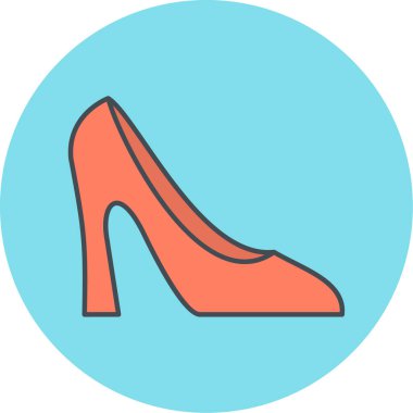 Güzel kadın ayakkabı çizgisi ikonu. vektör illüstrasyonu