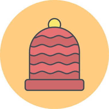 Noel şapkası simgesi vektör illüstrasyonu