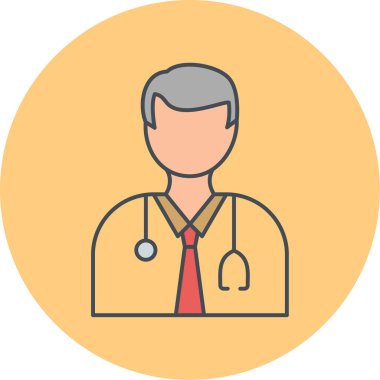 Doktor. Web simgesi basit illüstrasyon