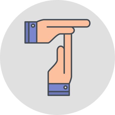 Bir fırça ikonunu tutan el. vektör illüstrasyonu