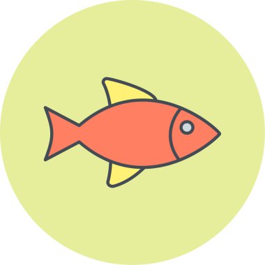 balık simgesi vektör illüstrasyonu