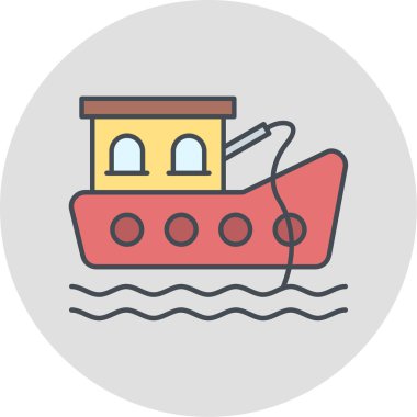 Gemi. Web simgesi basit illüstrasyon