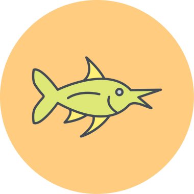 balık simgesi vektör illüstrasyonu