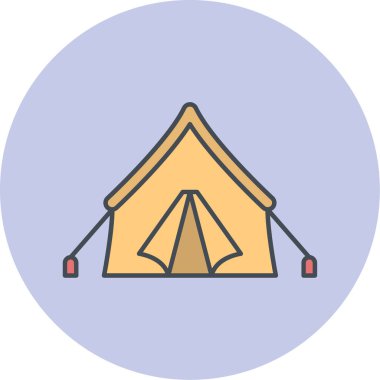 çadır simgesi vektör illüstrasyonu