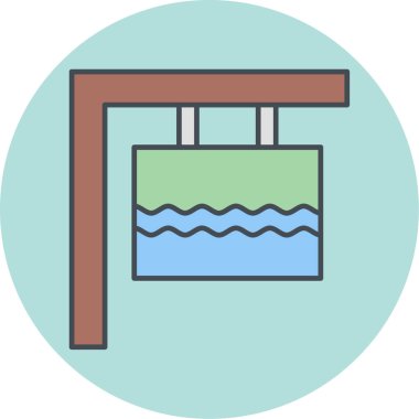 Yüzme havuzu simgesinin vektör illüstrasyonu