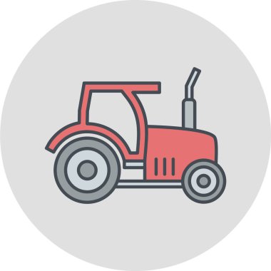 Beyaz arkaplanda izole edilmiş basit biçimli traktör simgesi