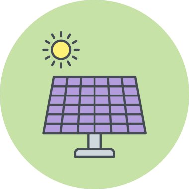 Güneş paneli ikon vektör illüstrasyonu