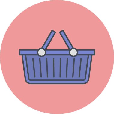 Alışveriş sepeti simgesi, vektör illüstrasyonu