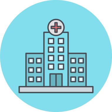 Hastane binası ikon vektör illüstrasyonu