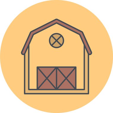 ahır vektör simgesi modern illüstrasyon