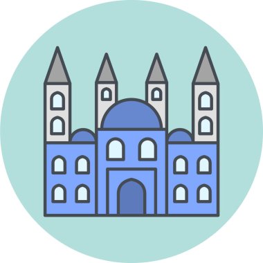 Kiliseye. Web simgesi basit illüstrasyon