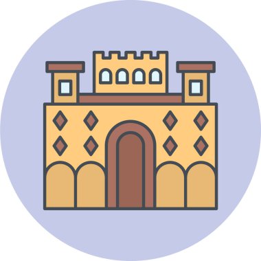 Bina. Web simgesi basit illüstrasyon